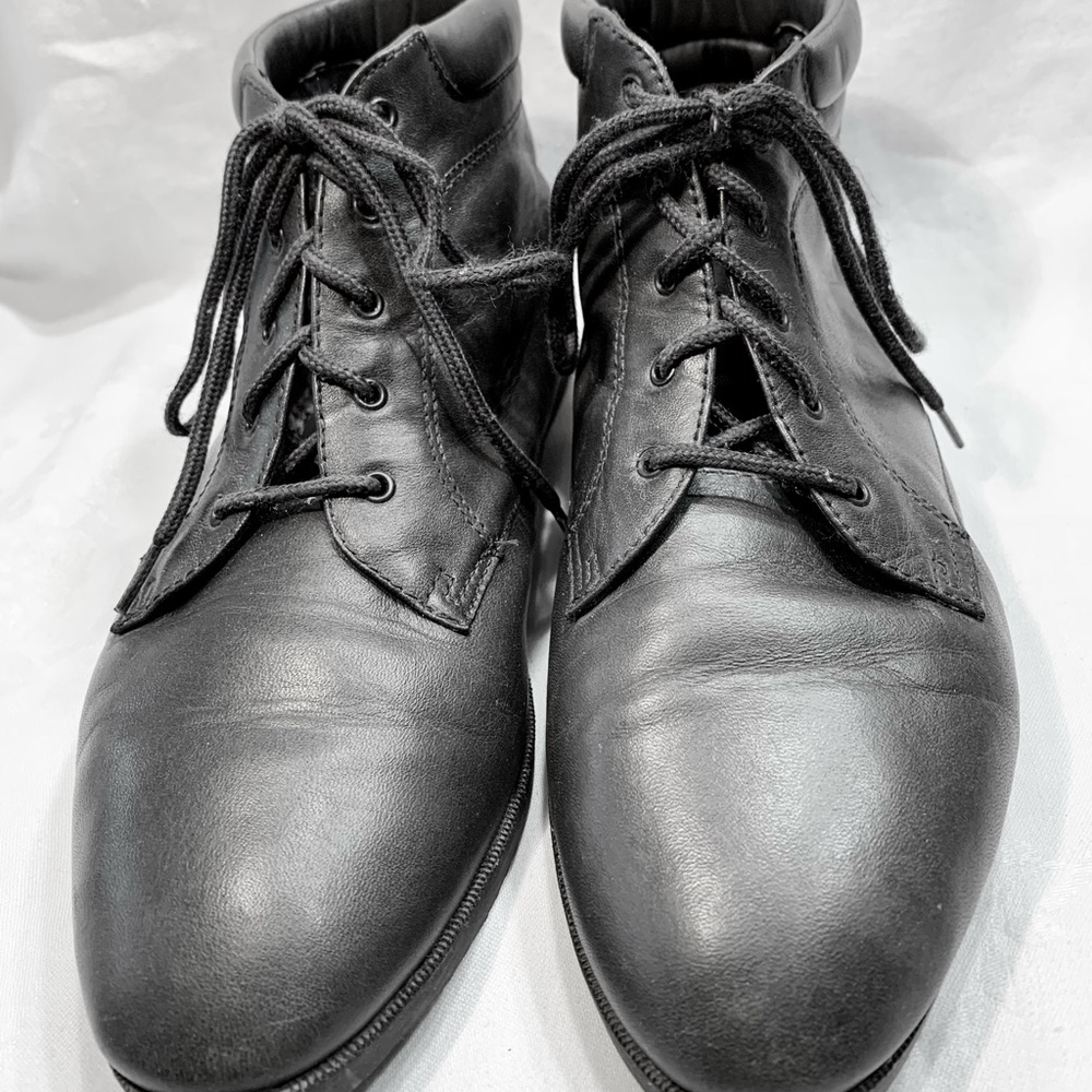 DanexX Women Vintage Black Leather Lace up Ankle Boots Comfy Durable size 9W - Picture 5 of 9